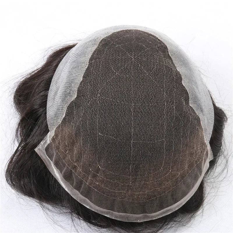 Q6 Lace Toupee Men Europe Human Hair Male Wig Swiss Lace Front Men Hair Replacement System Unit Man Wig Natural Hair Prosthesis