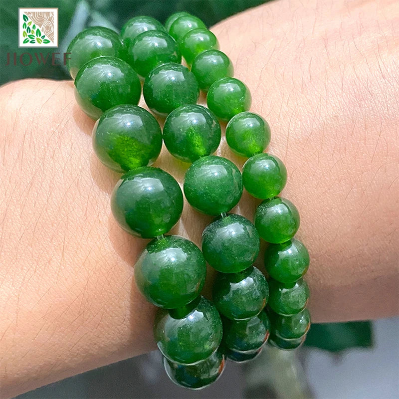 Green Taiwan Jades Chalcedony Round Loose Natural Stone Beads for Jewelry Making 15" Strand DIY Charms Bracelet 10/12/14mm