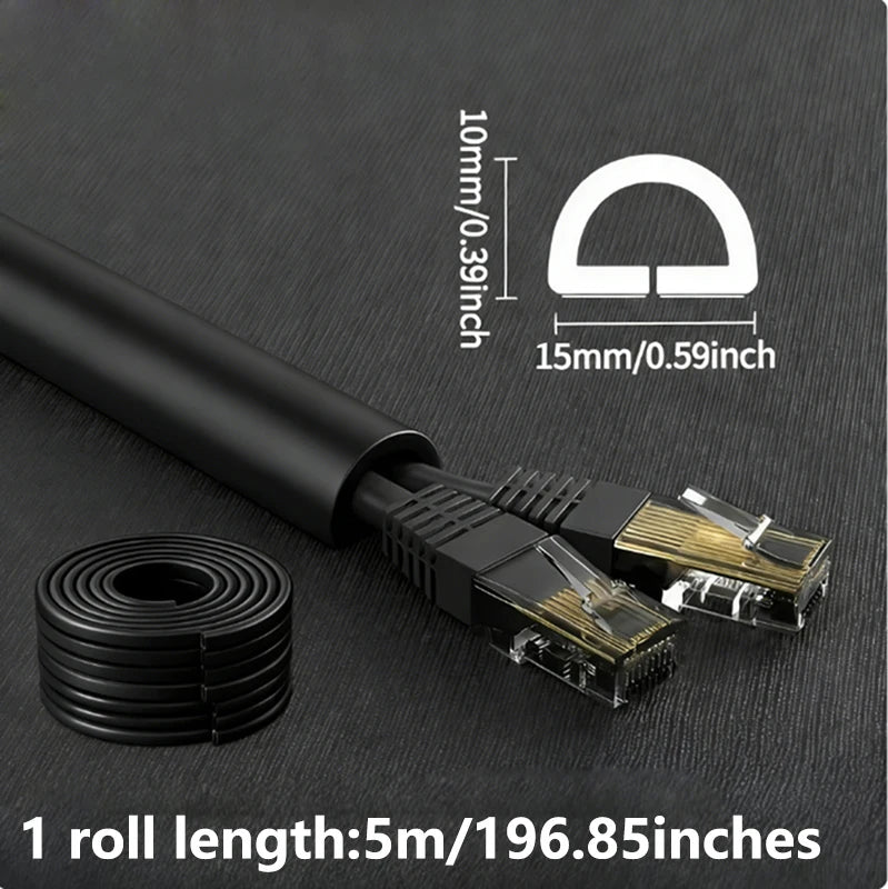 1PC 1/3M Self-Adhesive PVC Cable Management Strip Decorative Wire Protection Strip Suitable for Covering Wires on Walls Floors