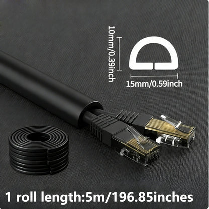 1PC 1/3M Self-Adhesive PVC Cable Management Strip Decorative Wire Protection Strip Suitable for Covering Wires on Walls Floors