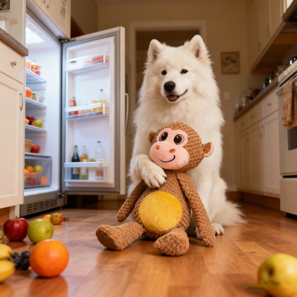 Durable Long-Legged Monkey Squeaky Plush Dog Toy, Bite Proof Interactive Toy for Aggressive Chewers, Training Toy for All Size
