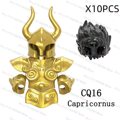 Saint Seiya Japanese Anime Cartoon Bricks Dolls Aiolia Aiolos Model Toys Building Blocks Figures Assembly Toys Gifts CQ11-22