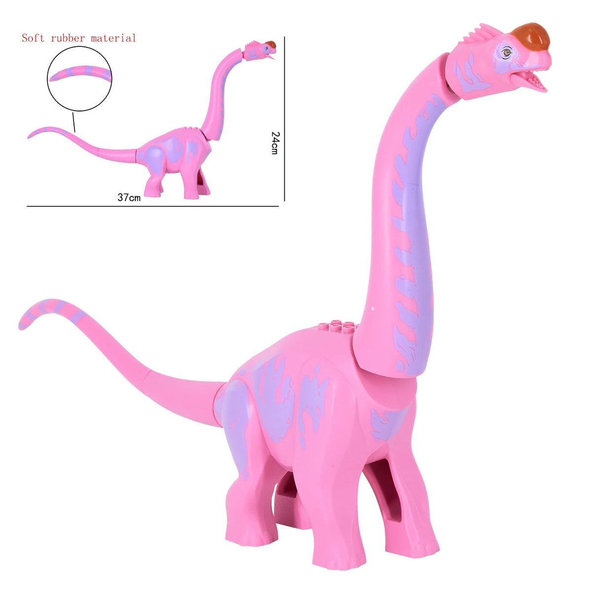 Jurassic Dinosaurs Spinosaurus Large Brick Toy Joints Open Mouth 7 Color Designs, Collectible Decor DIY Puzzle Assembly Gift