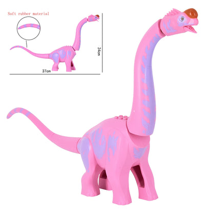 Jurassic Dinosaurs Spinosaurus Large Brick Toy Joints Open Mouth 7 Color Designs, Collectible Decor DIY Puzzle Assembly Gift