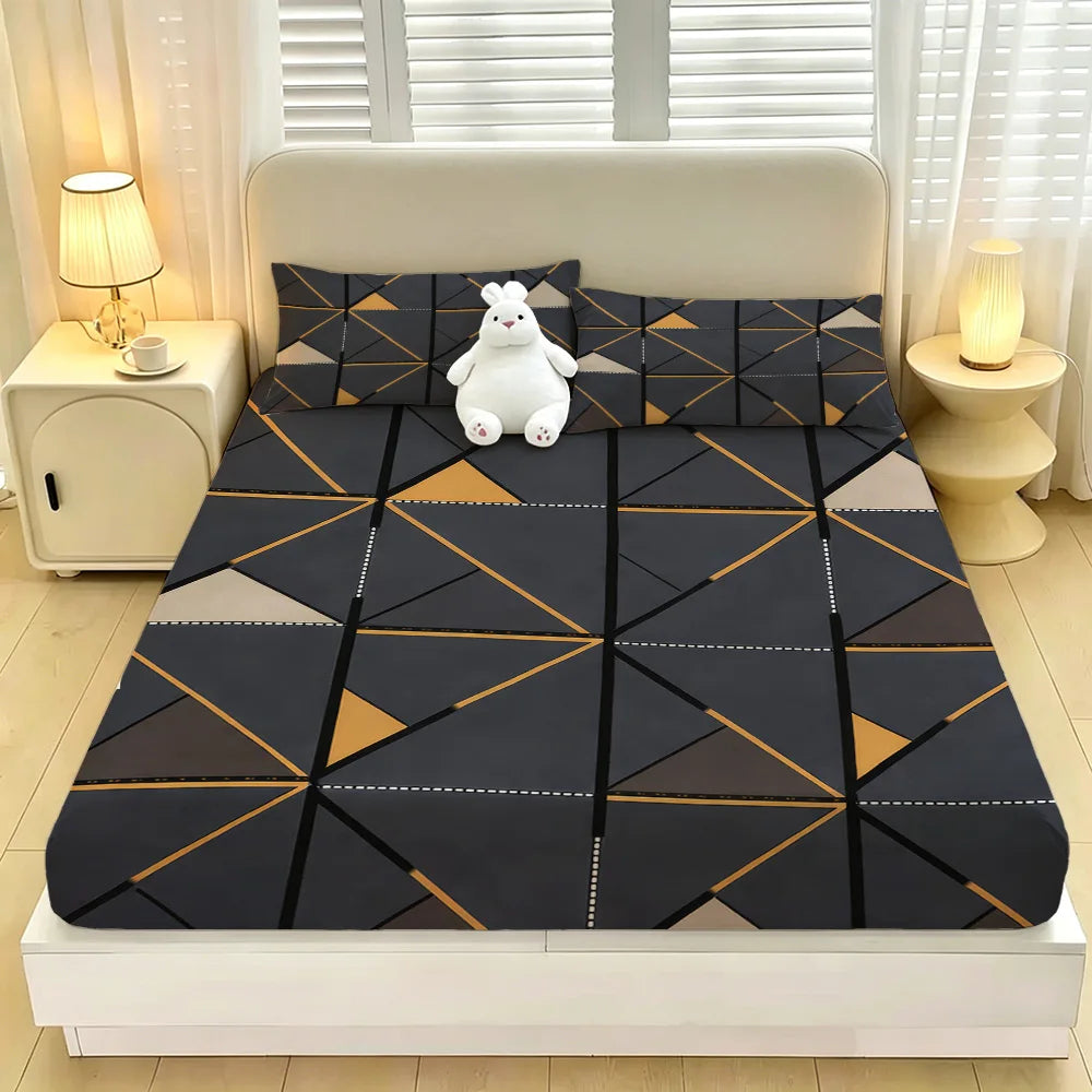 3pcs 100% Polyester Brushed Print Bedding Bedrooms Homes Hotels Soft Bed Sheet Set Without Core 1Bed Sheet 2 Pillowcases