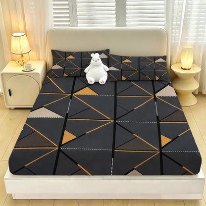 3pcs 100% Polyester Brushed Print Bedding Bedrooms Homes Hotels Soft Bed Sheet Set Without Core 1Bed Sheet 2 Pillowcases