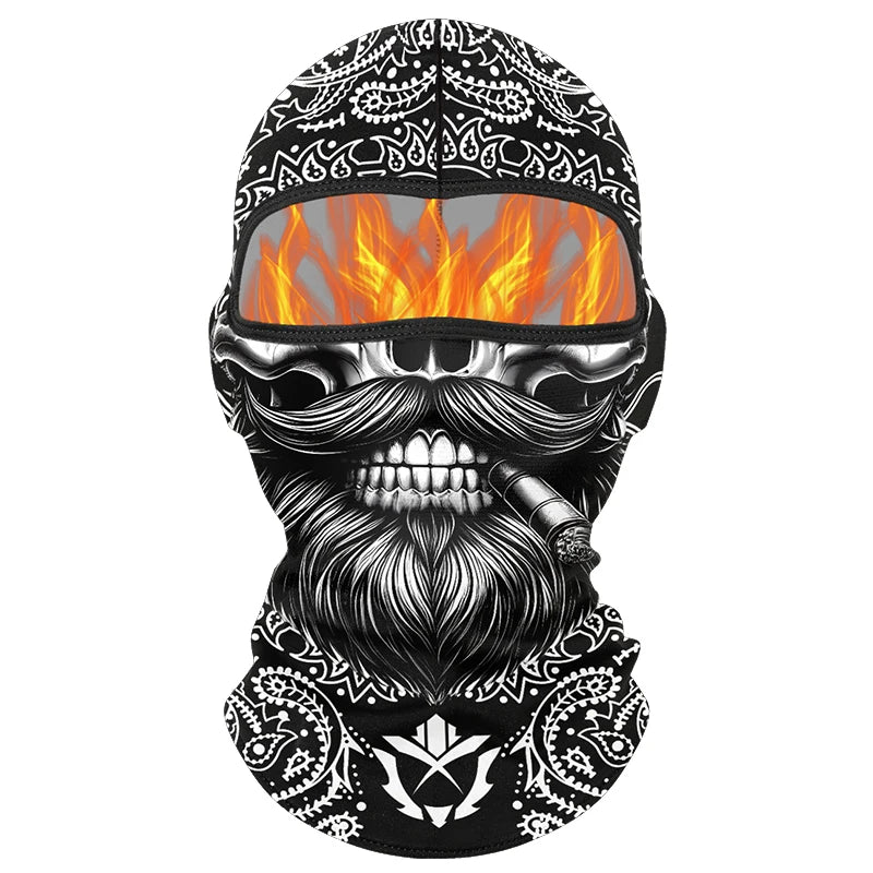 Winter Warm Plus Velvet Balaclava Motorcycle Cold-proof Scarf Ski Full Face Mask Skull Clown Windproof Neck Cover Cycling Cap