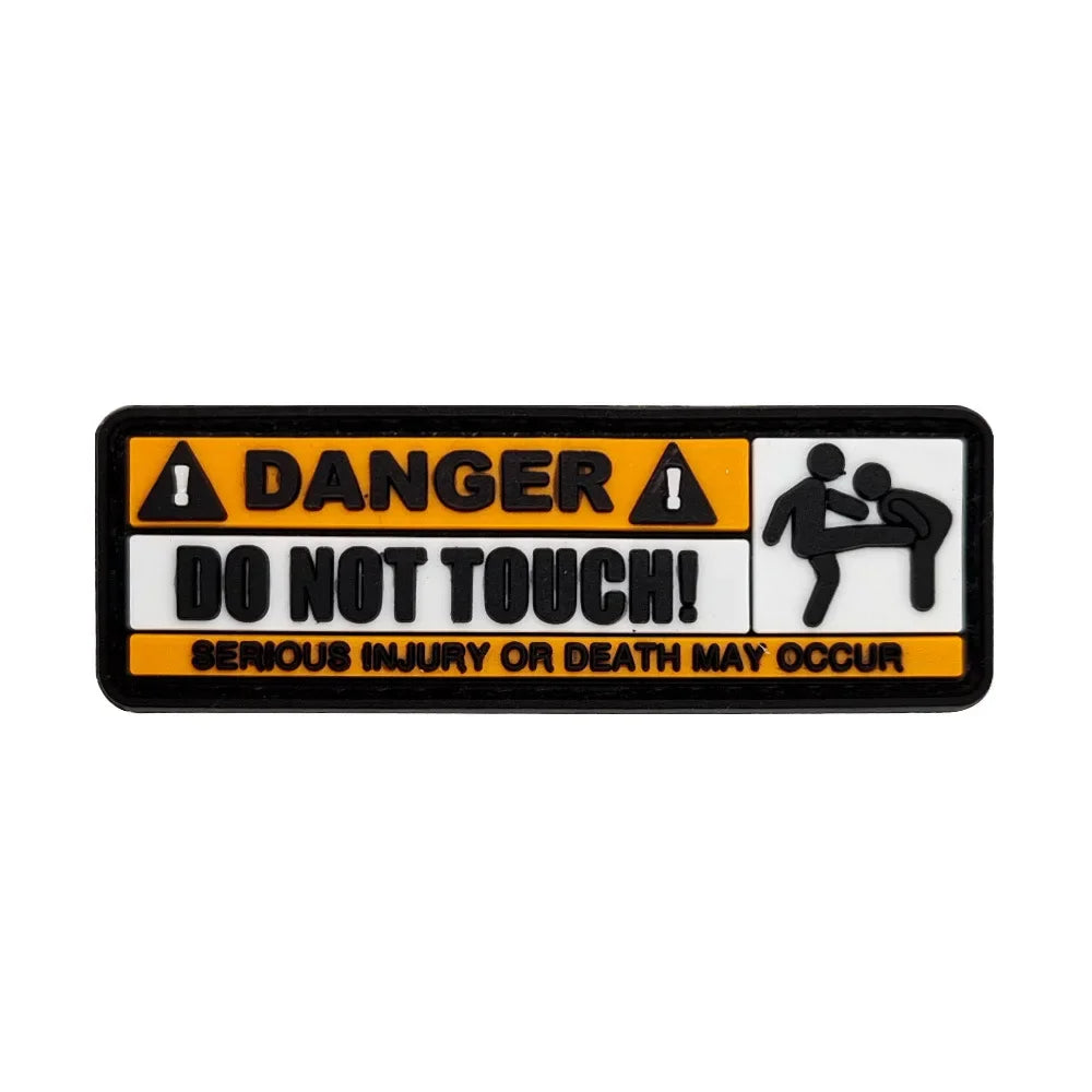 PVC 3D Warning Patch Hook & Loop on Bags DO NOT TOUCH MY BAG Tactics Morale Badge  Patches for Clothing and Backpack