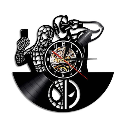 Anti-hero Deadpool Inspired Wall Clock For Living Room Home Theater Cinema Decor Retro Album Artwork Vinyl LP Record Wall Clock