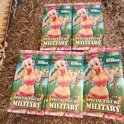In Stock FuRyu Original Genuine Special Figure Super Sonico Military Nomal Color 18cm Sexy Collections Model Toy Figures Gift