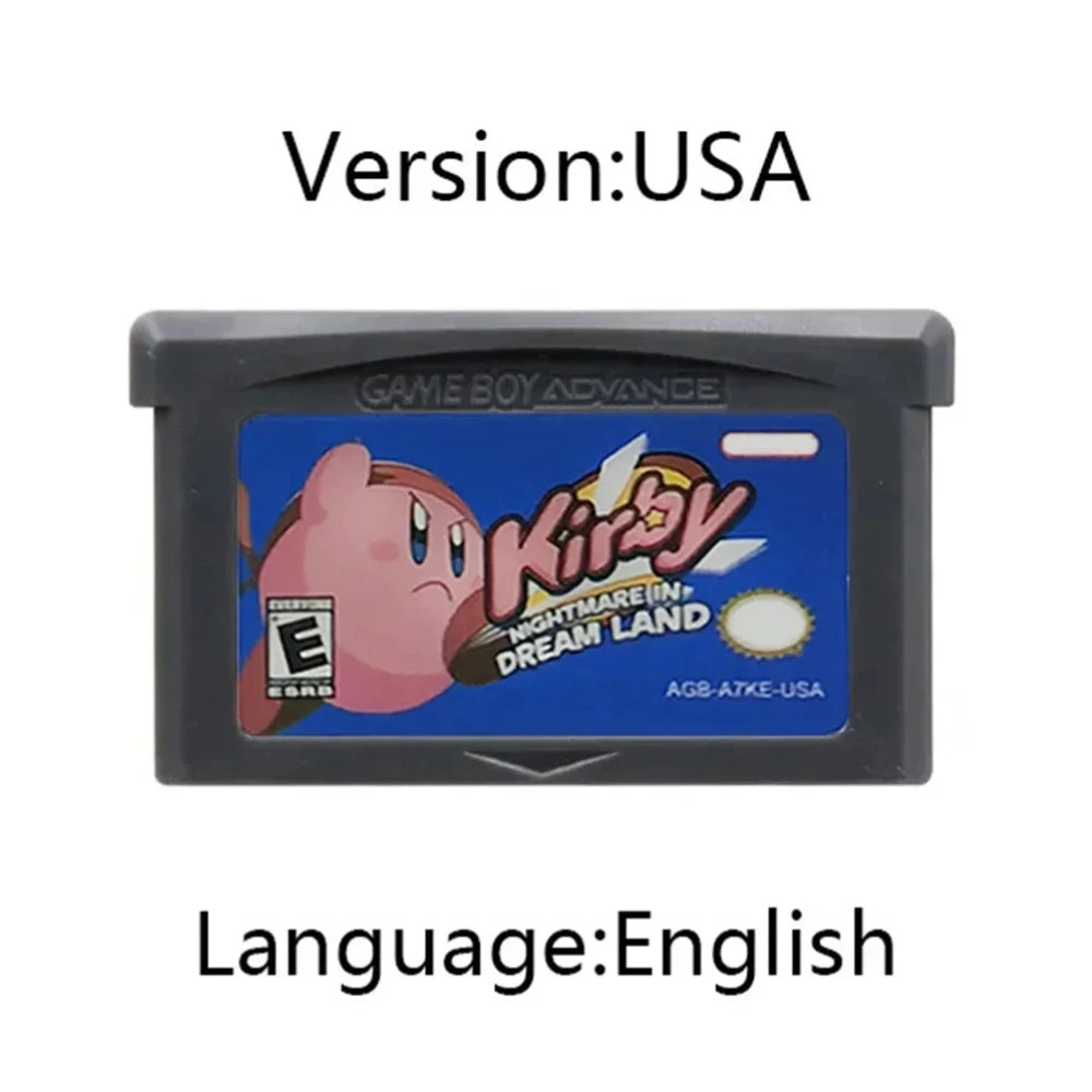 USA/EUR 32-Bit Video Game GBA Kirby Game Cartridge Console Card Amazing Mirror Nightmare in Dream Land for GBA NDS