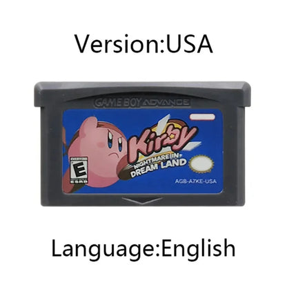 USA/EUR 32-Bit Video Game GBA Kirby Game Cartridge Console Card Amazing Mirror Nightmare in Dream Land for GBA NDS