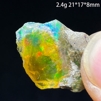 Natural Rare Colorful Ethiopia Opal (Need In Water) Gem Mineral Healing Quartz Crystals Gemstone Shooting Under Lighting