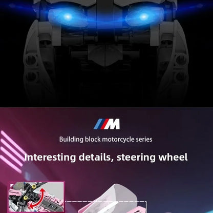 M1000RR Motorcycle Is Compatible with Lego Building Block Machinery Group, and It Is Difficult To Assemble Toy Locomotive Model.
