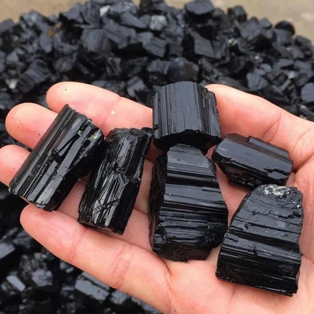 10-1000g Natural Black Tourmaline Gravel Raw Gemstone Mineral Specimen Crystal Healing Advanced Collection Eliminate 1pc