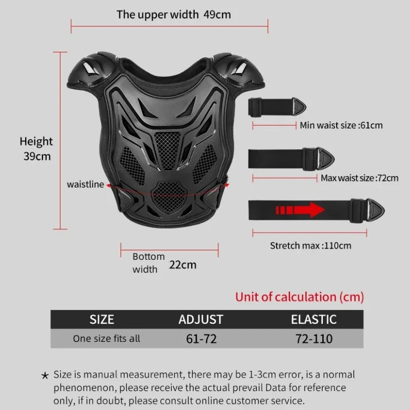 Kids Motorcycle Riding Body Armor/Elbow Knee Protector Children Motocross Back Vest Chest Off-Road Moto Cycling Protective Gear