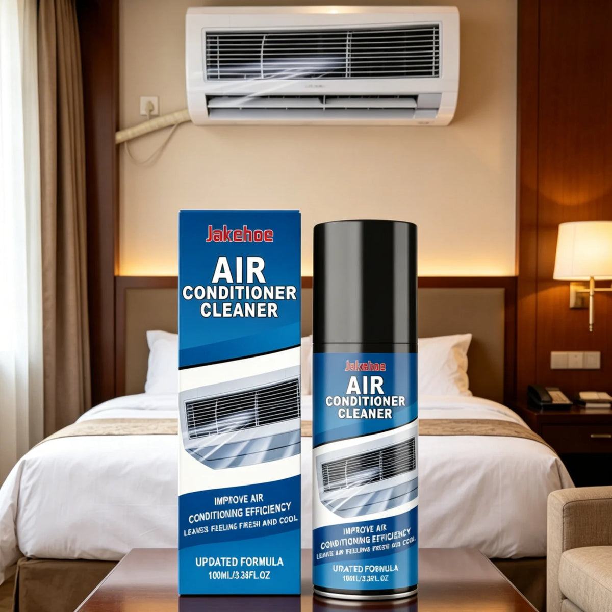 Jakehoe Air Conditioner Foam Cleaner Powerful Cleaning Remove Stubborn Stains Easy Use Multi Purpose Air Conditioner Spray 100ml