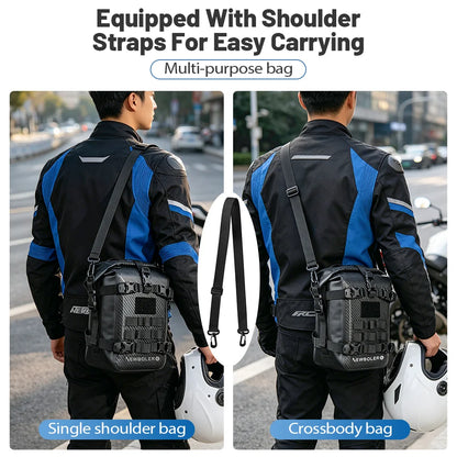 NEWBOLER 8/10L Motorcycle Bumper Bag Waterproof Frame Crash Bar Pack Outdoor Cycling Tool Placement Bag With Inner Support Board