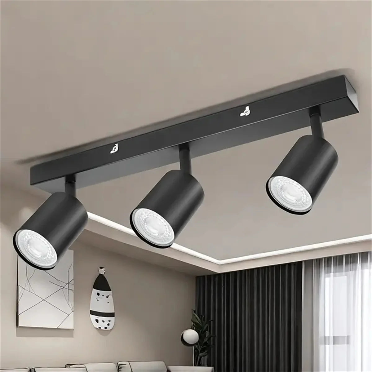 Modern LED Ceiling Light -  GU10 Wall Light Black - Energy Saving, Living Room, Bedroom, Kitchen, Easy Installation, Bulb Not In