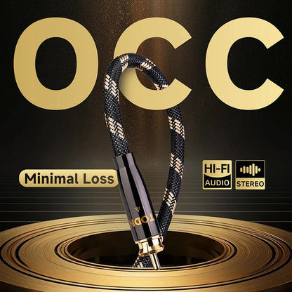 TODN Digital Audio Coaxial Cable 75Ω 7N OCC high end Rca to Rca Male Stereo Cable Speaker Hifi Subwoofer Cable sub cable