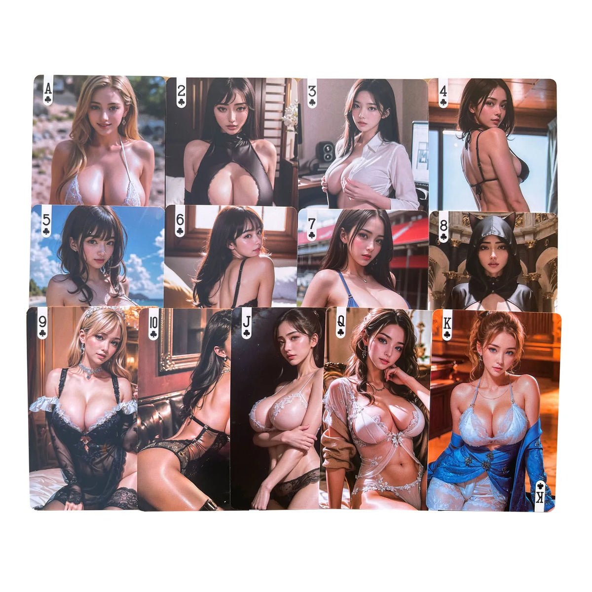 Poker Set, Playing Cards Board Game 54 Beauties Cover Ktv Solitaire,for Men Fun Gifts