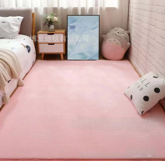Solid Color Coral Velvet Carpet Modern Living Room Area Rugs Bedroom Bedside Rug Living Room Tatami Crawling Mat Home Decoration