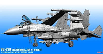 MINIBASE 8002 1/48 Russian Su-27K Sea Flanker w/Kh-41 Moskit - Assemble Scale Model Kit