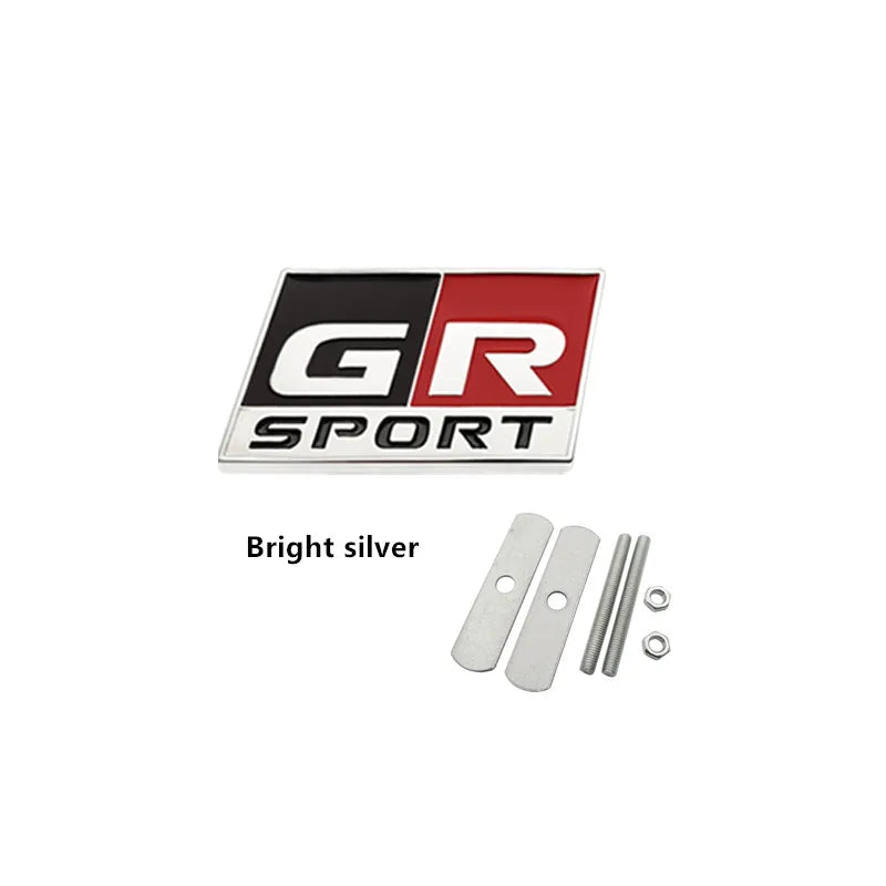 Metal GR SPORT GR MN Racing Car Badge Emblem Decoration Sticker For Toyota Vitz Prius PHV HARRIER MARK X Voxy Noah