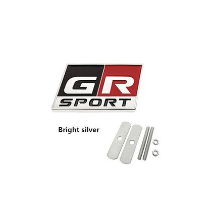 Metal GR SPORT GR MN Racing Car Badge Emblem Decoration Sticker For Toyota Vitz Prius PHV HARRIER MARK X Voxy Noah