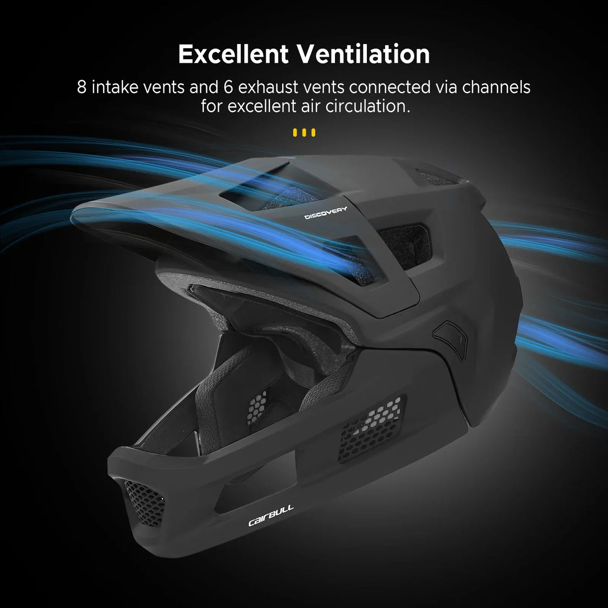 CAIRBULLDiscovery Full Face MTB Cycling Helmets Adult Racing Downhill casco Removable Chin BMX Off-Road All-Mountain Speed Bike
