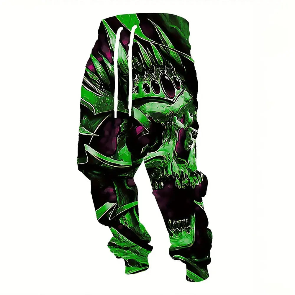 Winter New Thick Warm Pants Fashion 3D Geometric Pattern Printed Sweatpants Men Loose Casual Pocket Drawstring Sweatpants