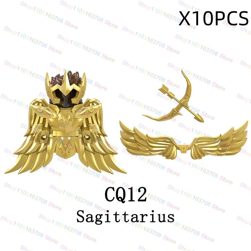 Saint Seiya Japanese Anime Cartoon Bricks Dolls Aiolia Aiolos Model Toys Building Blocks Figures Assembly Toys Gifts CQ11-22