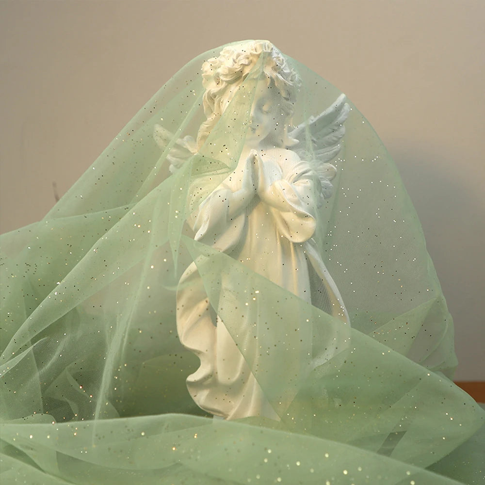 Gold Tulle material black encryption soft Tulle spray silver glitter Tulle wedding dress home decoration fabric