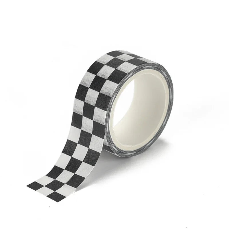 Black and White Grid Tape Creative Grid Lines Color Basic DIY Bookkeeping Decorative Material Stickers Washi Tape Kawaii 3M