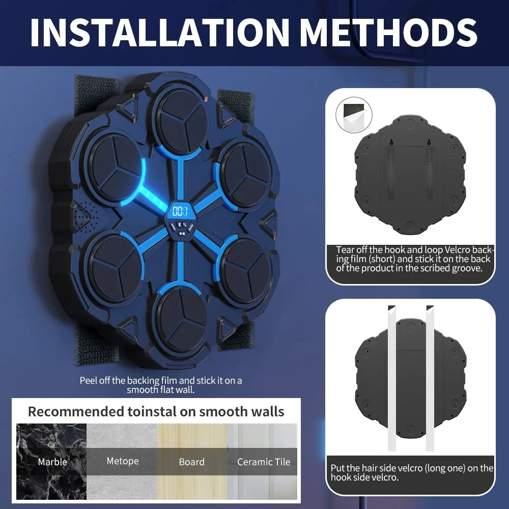 New Smart Bluetooth Music Boxing Machine Sensitive Strike Reaction Wall Target Indoor Sanda Training for Kids Daily Exercise