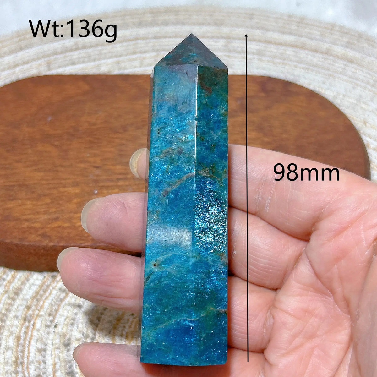 Natural Crystal Blue Flashy Apatite Tower Healing Gemstones High Quality Mineral Reiki Ornament Home Decorations Gift