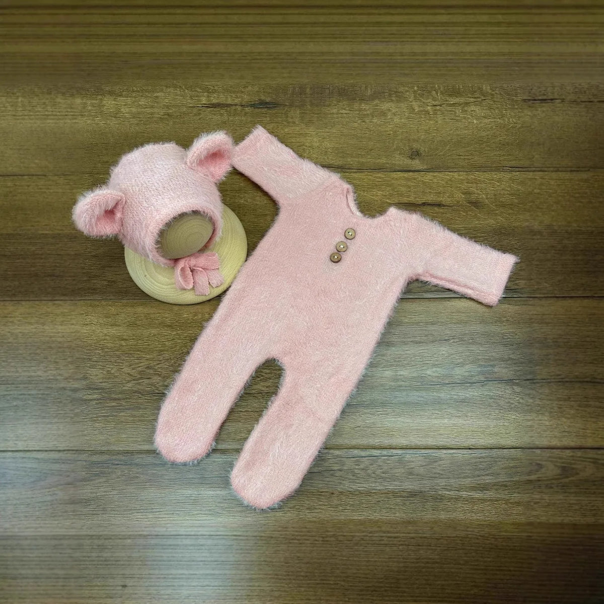 0-1 Month Baby Bear Outfit Newborn Photography Props Jumpers Baby Photo Shoot Clothing
