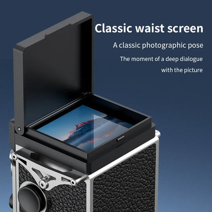 Retro Camera Dual Lens Design Infrared Night Vision Function Manual Joystick Operation HD Mini Camera Portable Nostalgic Camera
