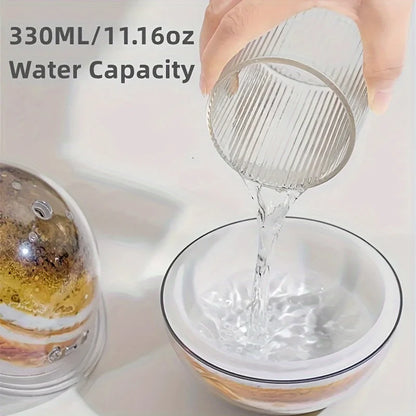 Creative Planet USB Humidifier with Colorful LED Lights,330ml Aromatherapy Diffuser,Silent Desktop Decor Wooden Base,USB Powered