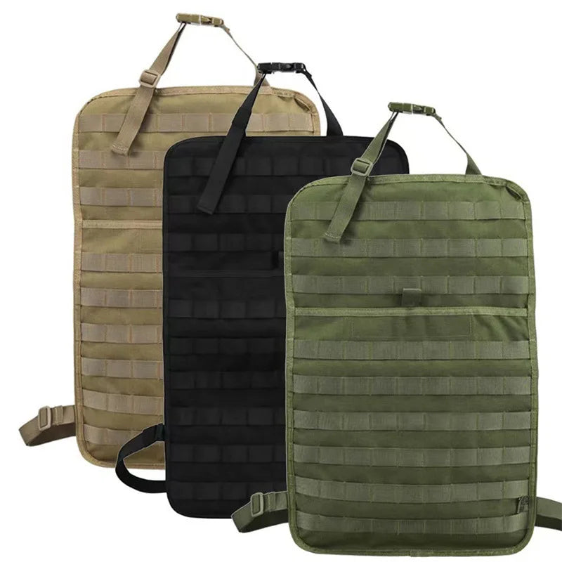 Tactical Car Seat Back Organizer Tactical Vehicle Panel Organizer with 5 Detachable Molle Pouches Universal Fits Most of Vehicle