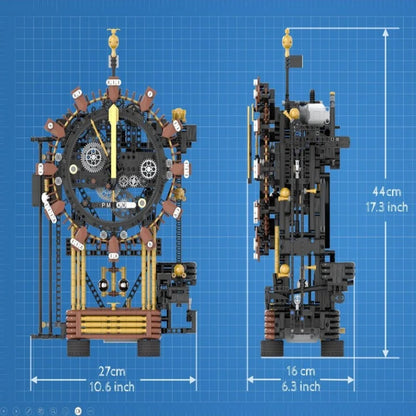 2111PCS MOC Technology Building Blocks Electric Pendulum Clock Creative Assembly Toy Clock Model Children's Puzzle Gift