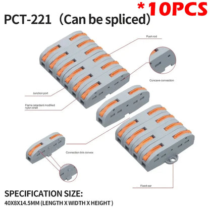 SPL2/3/4/5 Connector Wiring Terminal Quick PCT Lamp Wire Connector Parallel Wire Junction Box 1/2/3/4/5 in Multiple Out Splitter