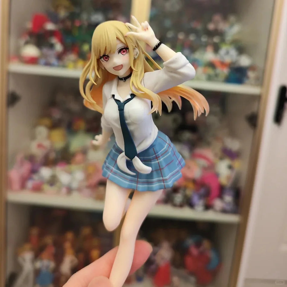 18CM Anime My Dress Up Darling Kitagawa Marin Figure School Uniform Dress Up Standing Model Toy Gift Action Figure For Kids PVC