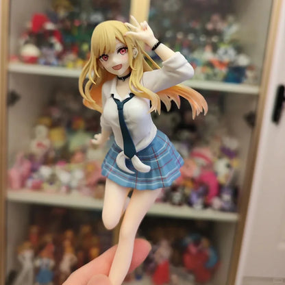 18CM Anime My Dress Up Darling Kitagawa Marin Figure School Uniform Dress Up Standing Model Toy Gift Action Figure For Kids PVC