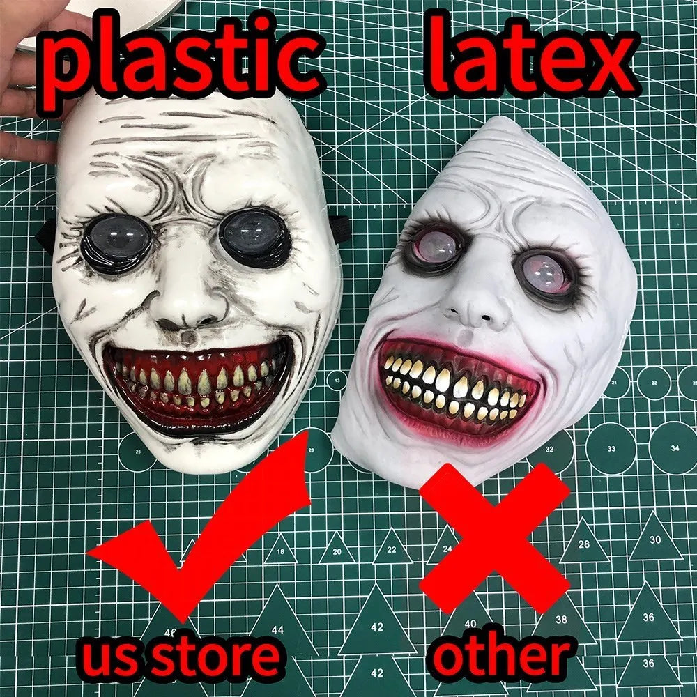 Horror The Exorcist Smiling Face Demon Mask Cosplay Evil Creepy Ghost ...