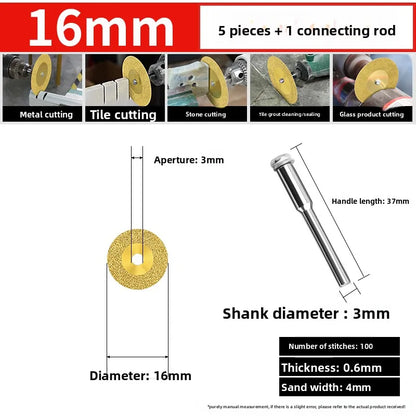 Tiling Cutting Small Slices Titanium-Coated Diamond Sand Small Saw Blades Stone Ceramic Jade Joint Cleaning and Grinding Sheets
