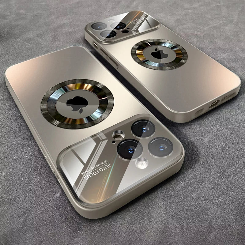 AG Matte Lens Glass Protect Magnetic Case For iPhone 17 16 11 12 13 14 Plus 15 Pro Max Air Phone Magsafe Wireless Charge Cover