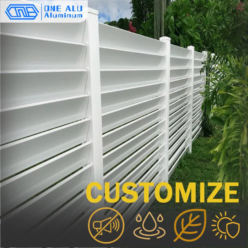 Outdoor Aluminum Louver Fence Panels Aluminium Privacy Fence Modern Heavy Duty Garden Yard Louvered Fencing Customizable