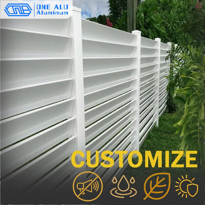 Outdoor Aluminum Louver Fence Panels Aluminium Privacy Fence Modern Heavy Duty Garden Yard Louvered Fencing Customizable