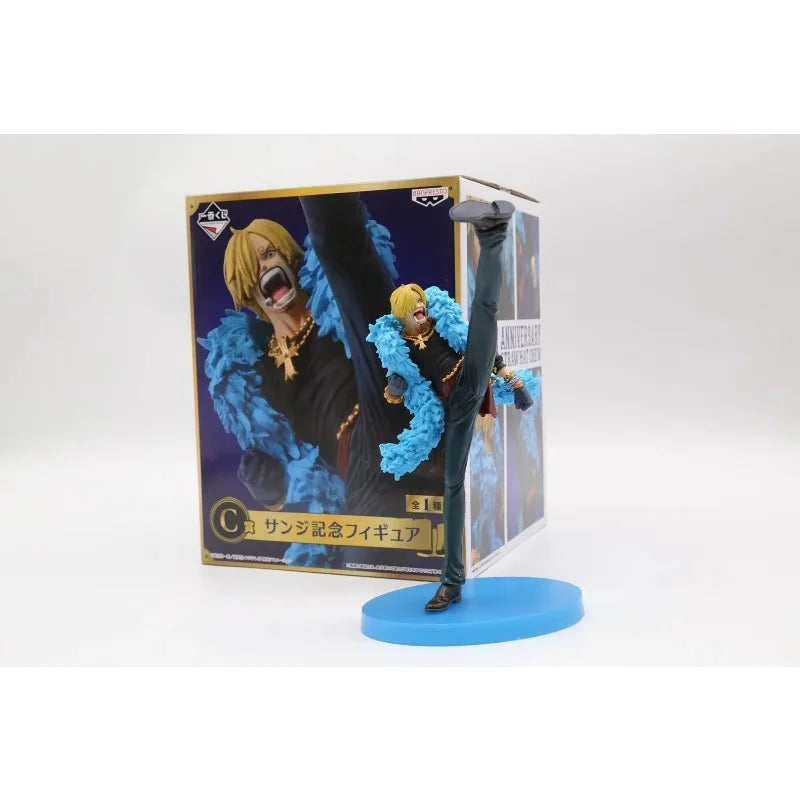 20th Anniversary One Piece Anime Figure Blue Ver.Luffy Zoro Chopper Sanji Robin Franky Usopp Nami Brook Action Figure Model Toy